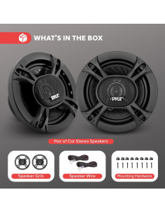 Altavoces Pyle 6.5" Triaxial 300W para Automóvil PL613BK 2