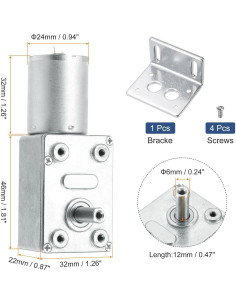 Motor Eléctrico Reversible MECCANIXITY 6V 60 RPM Engranaje 2
