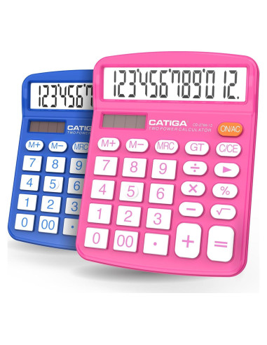Calculadora de Escritorio Catiga CD-2786 12 Dígitos LCD Doble Alimentación