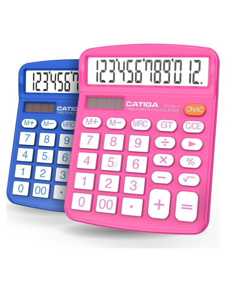 Calculadora de Escritorio Catiga CD-2786 12 Dígitos LCD Doble Alimentación
