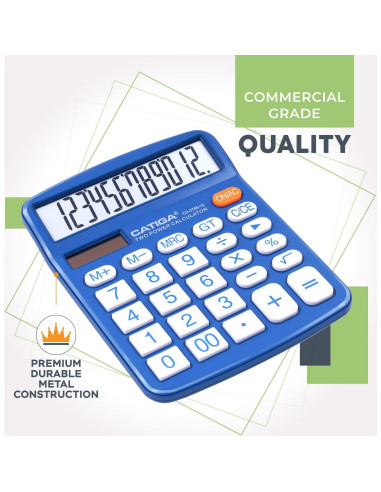 Calculadora de Escritorio Catiga CD-2786 12 Dígitos LCD Doble Alimentación