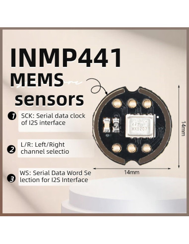 Módulo Micrófono Omnidireccional INMP441 MEMS I2S 24 bits