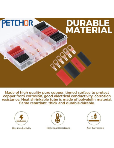 140 Conectores de Terminal de Cable de Cobre PETCHOR AWG 4-10