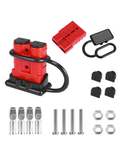 Conector Rápido de Batería MUYI 50A 6-10 Gauge Rojo - 2 Piezas