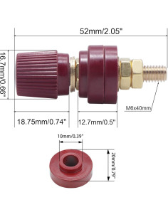 Conector de Poste de Batería Zovfam 1/4" (6.35 mm) - Kit 4 Pzas 2