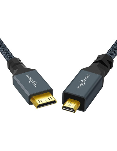 Cable Micro HDMI a Mini HDMI Twozoh 0.5m Soporta 4K 1080p