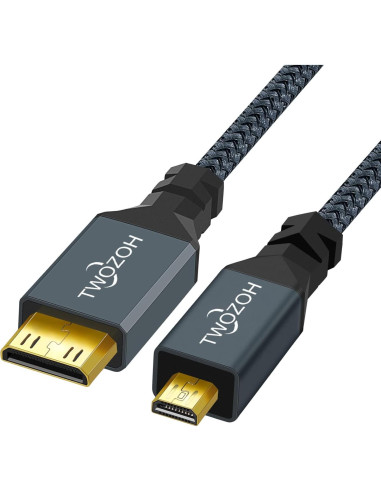Cable Micro HDMI a Mini HDMI Twozoh 0.5m Soporta 4K 1080p