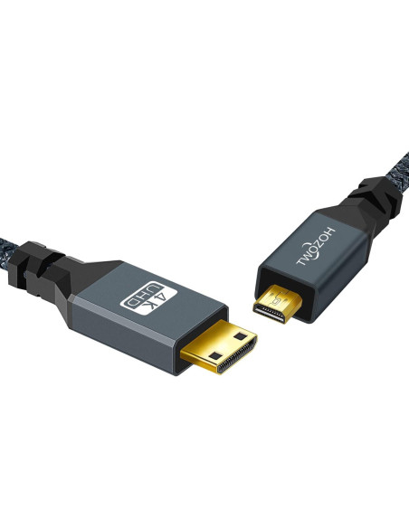 Cable Micro HDMI a Mini HDMI Twozoh 0.5m Soporta 4K 1080p