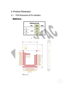 Módulo Bluetooth Raytac MDBT53-U1M 48 GPIO 9.3x14.3mm 2