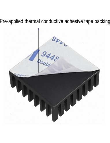 10 Disipadores de Calor Aluminio 25x25x10mm + Cinta 3M