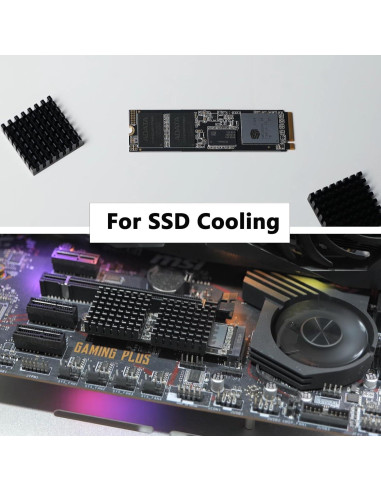 10 Disipadores de Calor Aluminio 25x25x10mm + Cinta 3M