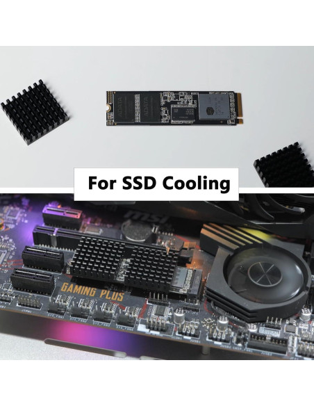 10 Disipadores de Calor Aluminio 25x25x10mm + Cinta 3M