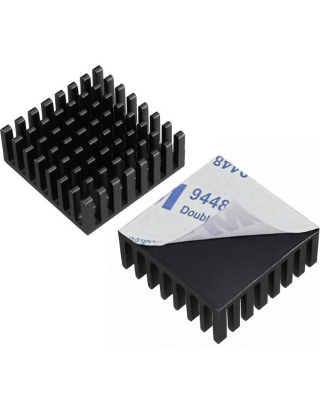 10 Disipadores de Calor Aluminio 25x25x10mm + Cinta 3M