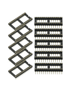 Conector DIP de Soldadura Redondo 28 Pines 2.54mm - 10 Pcs