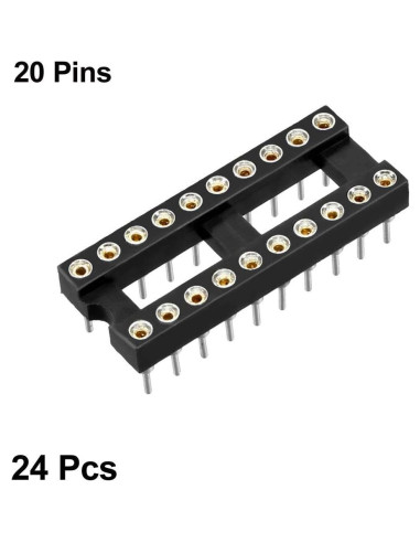 Zócalo IC DIP 24pcs uxcell 20 Pines 2.54mm Soldadura