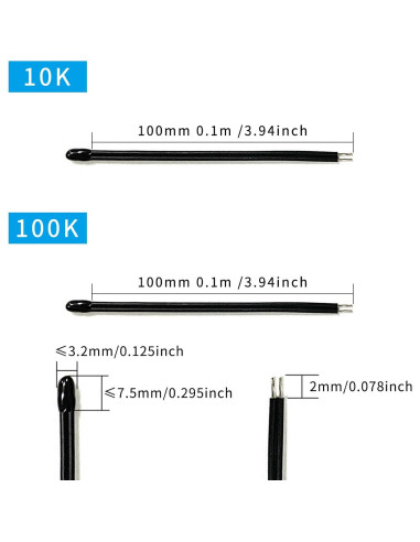 10 Resistencias NTC 10K Ohm KOKISO para Control de Temperatura