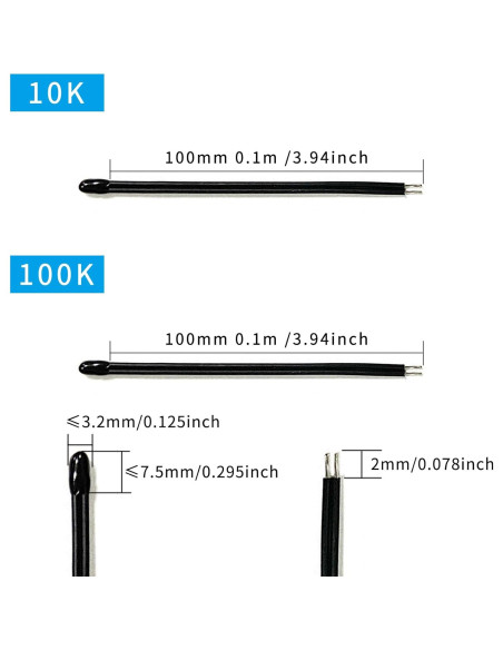 10 Resistencias NTC 10K Ohm KOKISO para Control de Temperatura