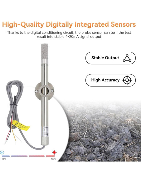 Sensor de Humedad y Temperatura FG6020 IP68 4-20mA 15-30V CC