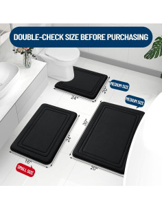 Alfombra de Baño Grandaily 76x51 cm Espuma de Memoria Negra 2