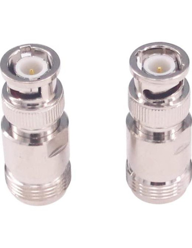 Adaptador Coaxial BNC Macho a N Hembra RF 50 Ohm 2 Pcs