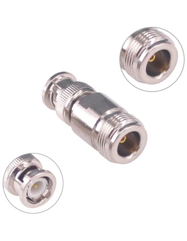 Adaptador Coaxial BNC Macho a N Hembra RF 50 Ohm 2 Pcs