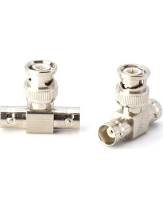 Adaptador T BNC THE CIMPLE CO - Divisor Coaxial 1 Macho a 2 Hembras - Paquete de 4 2