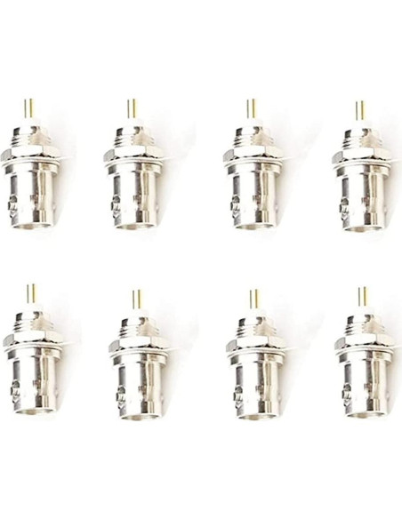 Conector BNC Hembra Montaje en Chasis 8 Pack Soldadura