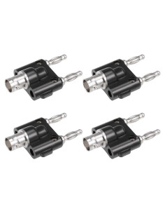 Adaptador BNC hembra a doble banana macho - 4 unidades
