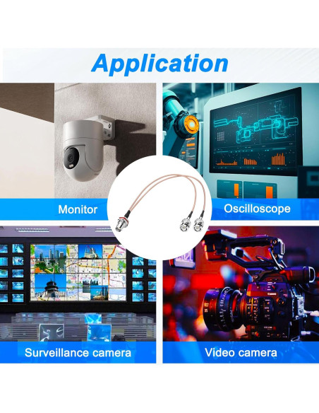 Divisor de Cable Coaxial BNC Hembra a Doble Macho MEIRIYFA 34cm 50Ohm