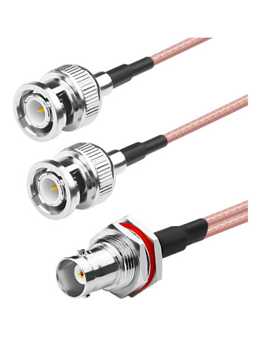 Divisor de Cable Coaxial BNC Hembra a Doble Macho MEIRIYFA 34cm 50Ohm