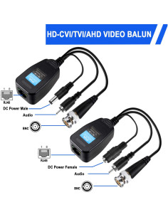 Balun de Video Pasivo 8 Pares BNC a RJ45 1080P 2MP para CCTV 2