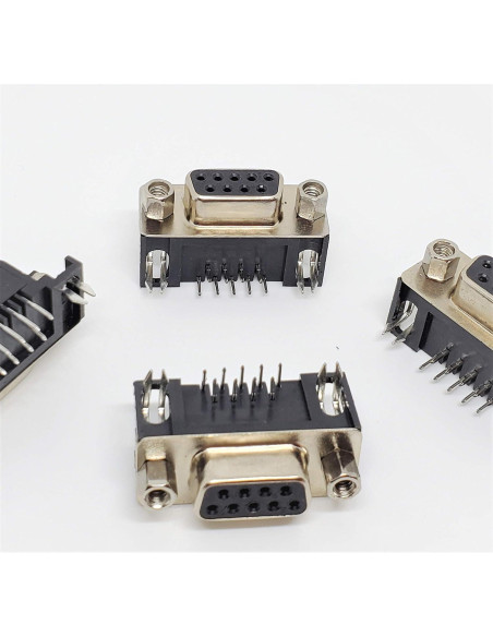 Conectores DB9 Hembras de Ángulo Recto Montaje en PCB - 10 Unidades Conectores DB9 Hembras de Ángulo Recto Montaje en PCB - 10 Unidades