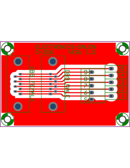 Placa de ruptura D-SUB DB9 macho/hembra Electronics-Salon
