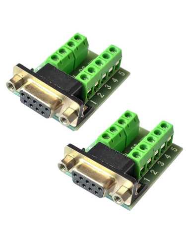 Adaptador DB9 Femenino RS232 a Terminal HiLetgo - 2 Piezas