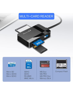 Lector de Tarjetas USB 3.0 SmartQ C368 - Compatible con SD y más 2