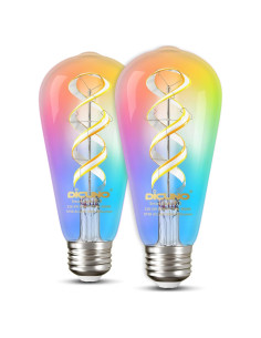 Bombillas Edison Inteligentes DiCUNO ST58, 5W, 500lm, 2 Unidades