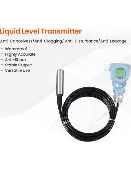 Sensor de Nivel de Agua EIMSOAH 0-4m 24VDC 4-20mA IP68