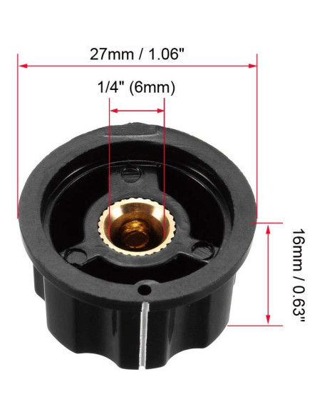 Perillas de Control de Volumen uxcell 27mm con Placa Digital Perillas de Control de Volumen uxcell 27mm con Placa Digital