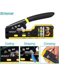 Kit de Crimpado RJ45 Brileine con Probador y 100 Conectores 2