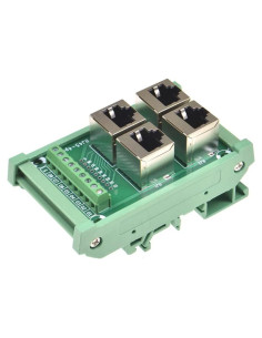 Placa de Distribución RJ45 4 Vías Jienk Montaje en Riel DIN