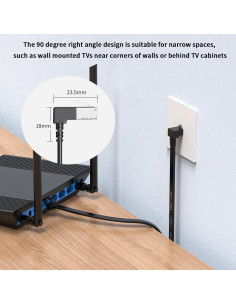 Cable Ethernet Cat7 JUXIN 6.1m Ángulo Recto 270 10Gbps 2