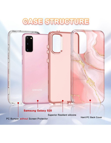 Funda Btscase para Samsung Galaxy S20 6.2" Patrón Mármol Rosa