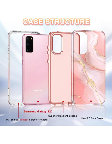 Funda Btscase para Samsung Galaxy S20 6.2" Patrón Mármol Rosa