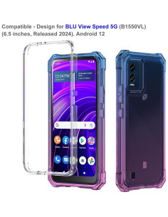 Funda Ailiber para BLU View Speed 5G - Doble Capa Azul Rosa 2