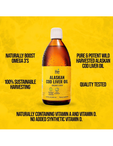 Aceite de Hígado de Bacalao On Target Living 473 ml Limón Orgánico