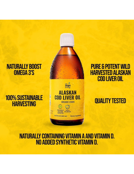 Aceite de Hígado de Bacalao On Target Living 473 ml Limón Orgánico