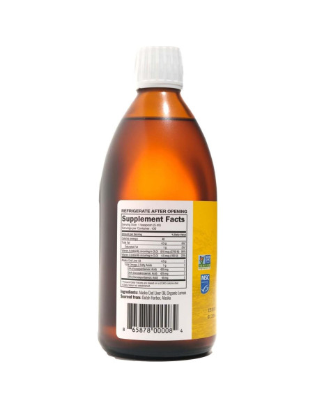 Aceite de Hígado de Bacalao On Target Living 473 ml Limón Orgánico