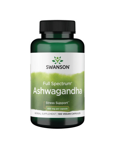 Suplemento de Ashwagandha Swanson 100 cápsulas 450mg