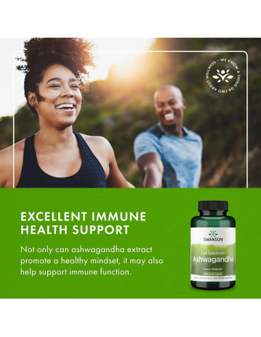 Suplemento de Ashwagandha Swanson 100 cápsulas 450mg