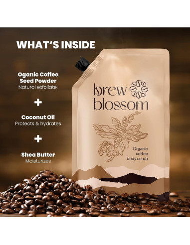 Exfoliante Corporal de Café Orgánico Brew Blossom 227 g - Hidratante